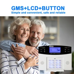 Sistema de alarma inalámbrico GSM 433MHZ, alarma antirrobo inteligente para el hogar, Sensor de humo PIR con botones de operación integrados, sirena triple de 105dB