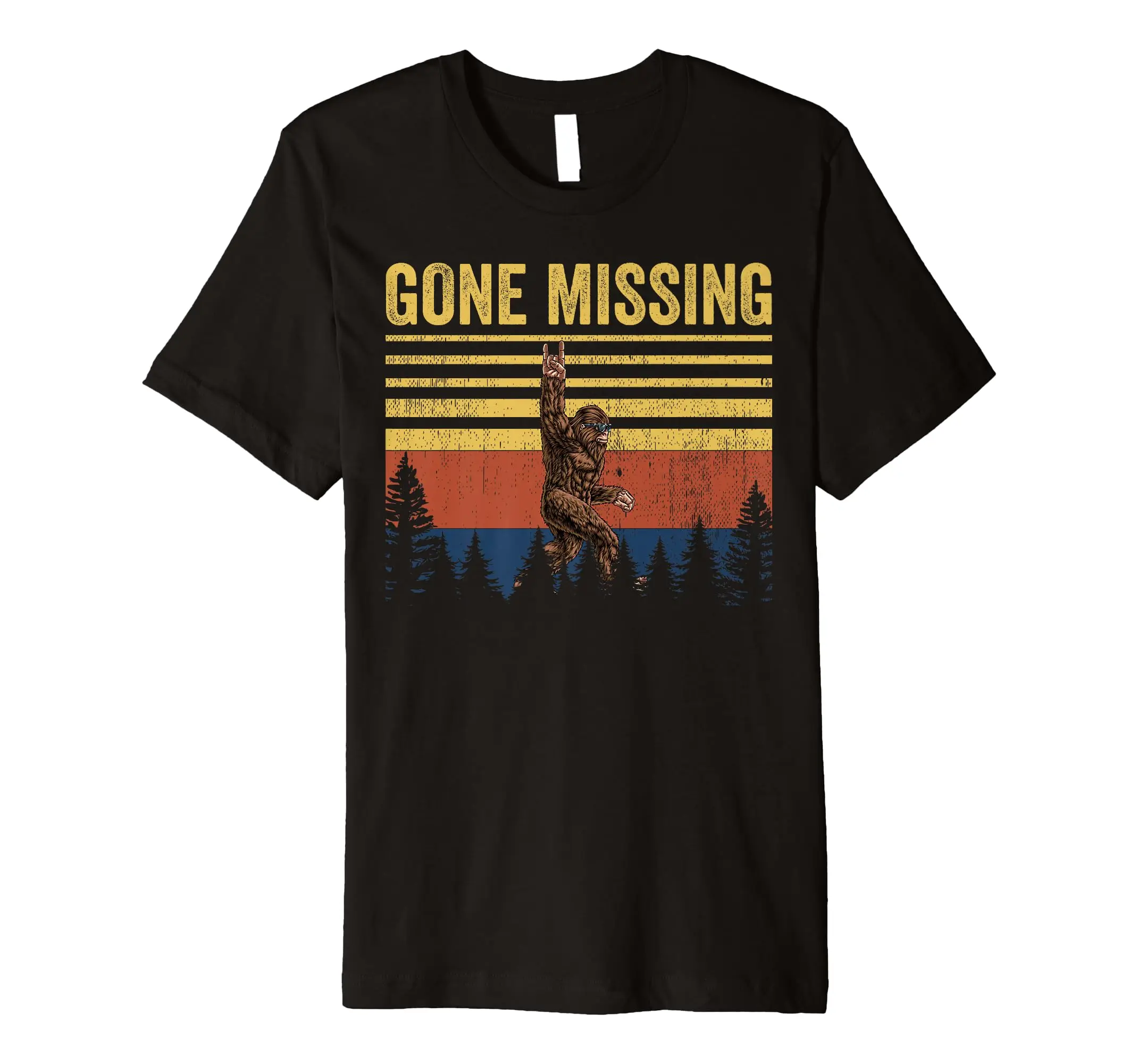 Bigfoot Gone Missing Shirt Funny Sasquatch Big Foot Graphic Premium T-Shirt