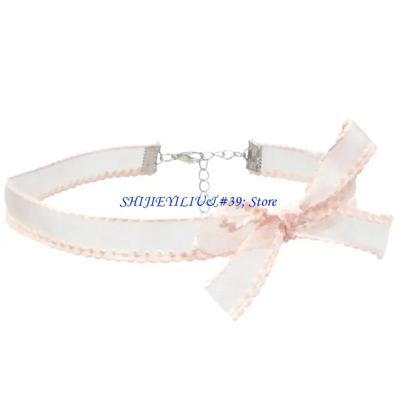 E21F Sexy Lace Velvets Choker Necklace for Women Flower Butterfly Clavicle Chain Bride Wedding Party Jewelry Valentines Gift