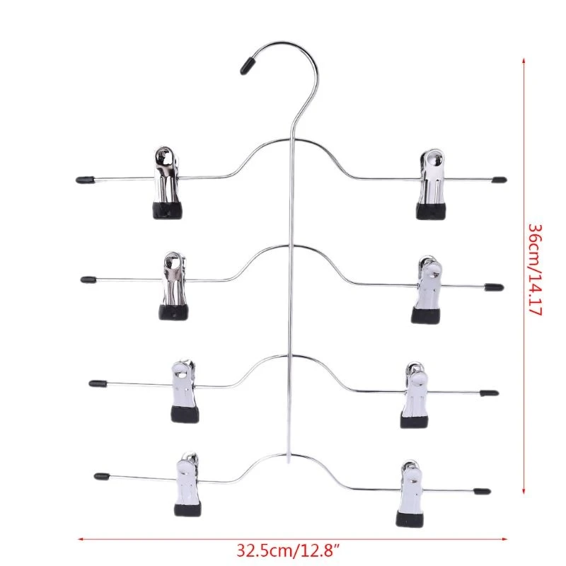 

Многофункциональная 4-слойная вешалка для брюк из нержавеющей стали, юбка с зажимом и 8 зажимами
