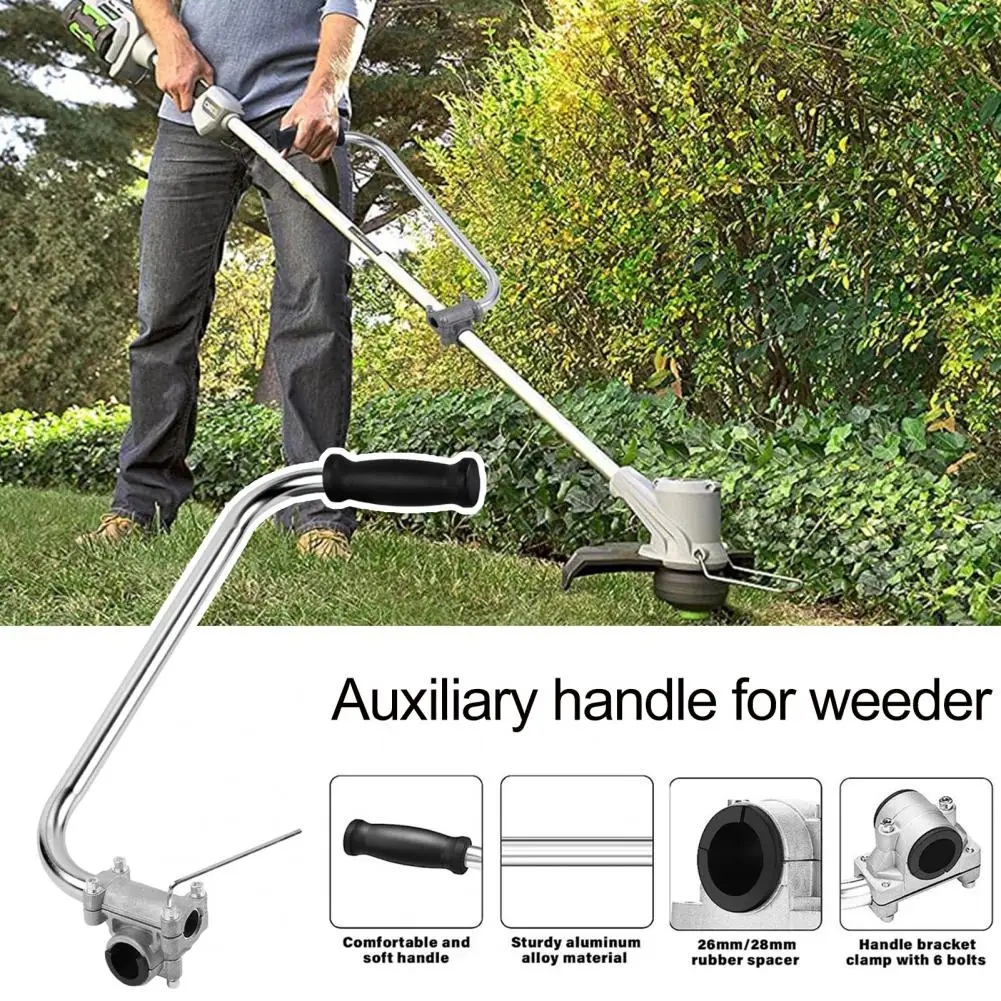 Trimmer Handle 2 Pcs Ergonomic Weed Eater Handle with Bracket Clamp Non-slip Universal Trimmer Grip Easy Install Lawn String