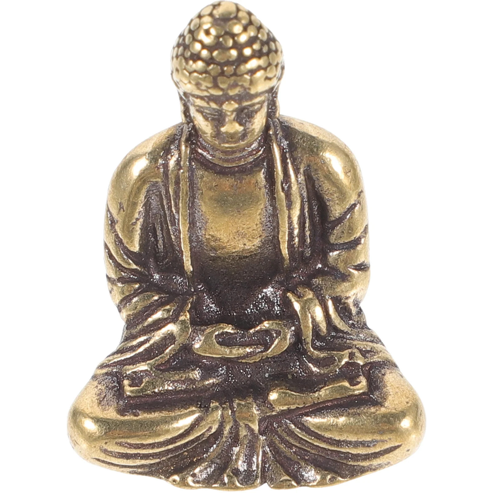 

Buddha Statue Ornament Decor Vintage Copper Sakyamuni Pure Meditating Desktop Zen Decorations For Home