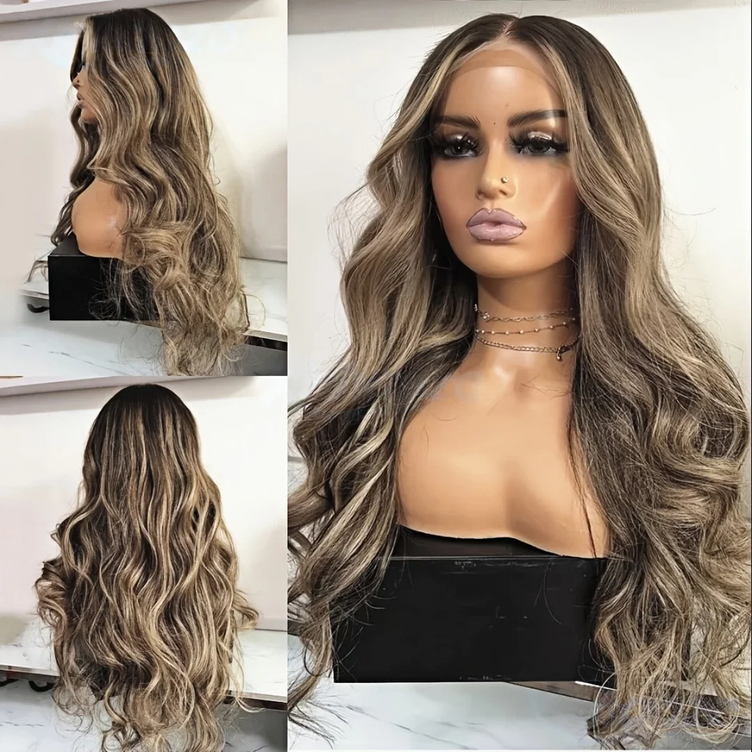 تسليط الضوء على شقراء طويلة الجسم موجة غلويليس لينة 5x5 الحرير قاعدة الشعر البشري اليهودي مع BabyHair HD الدانتيل الشعر الأوروبي قبل قطعها