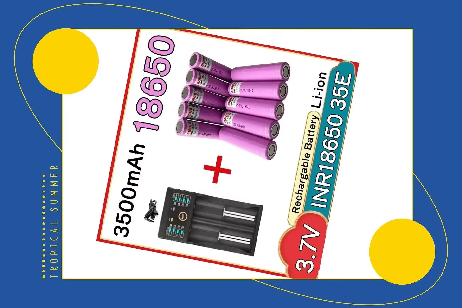 

INR18650 35E 3500mAh for 18650 3500mAh 25A Discharge Li-ion 3.7v Rechargable Battery 18650 Battery