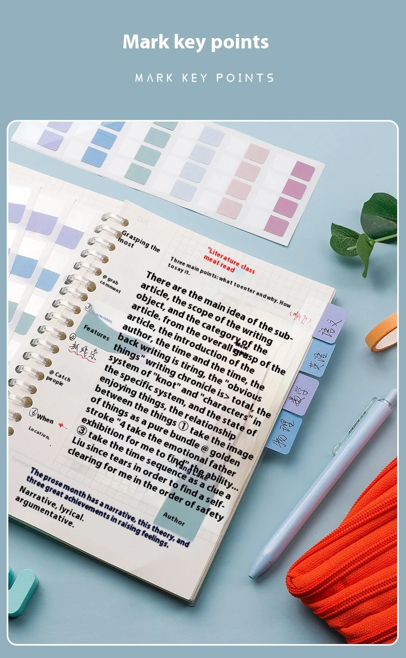 420pcs Light Colors Sticky Index Sticker Tabs, 3 Sizes 6 Colors Writable Reusable File Flag Labels for Bible image 6