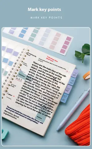 420 st. ljusa färger självhäftande indexflikar, 3 storlekar 6 färger skrivbara återanvändbara filetiketter för Bibeln 6 best sales indexklistermärken - №2