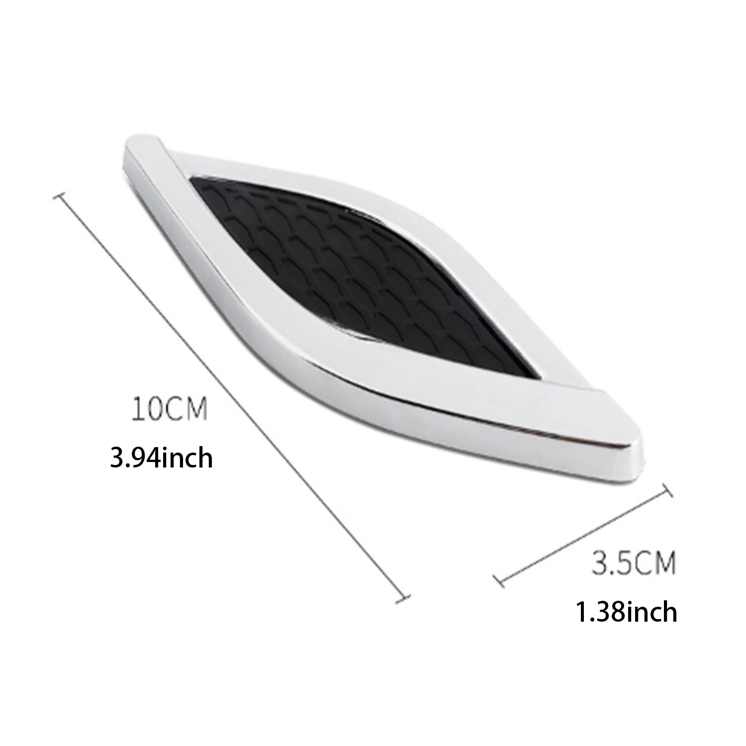 2pc Shark Gill Simulated Air Outlet Car Sticker Side Vent Decor Decal Personalized Badge Sticker for Vehicle Exterior Ornament
