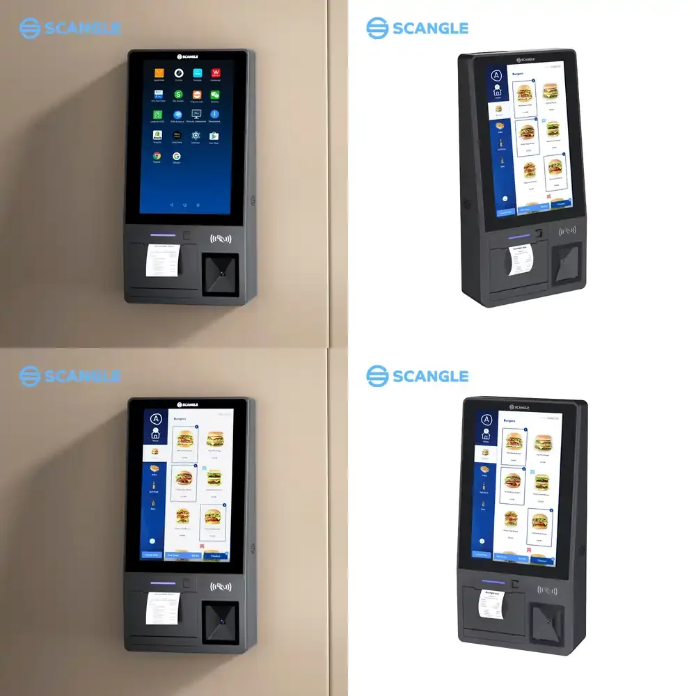 

Scangle Wall Mounted All in One Self Ordering and Payment POS Kiosk for Restaurant with Windows and Android OS