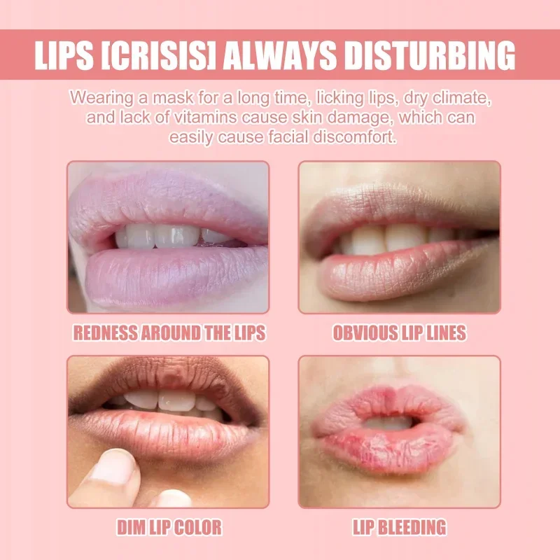 Strawberry Honey Moisturizing Lip Mask Lip Balm Dilutes Lip Lines Anti-Cracking Long Lasting Lipsticks Care Repair Base Makeup