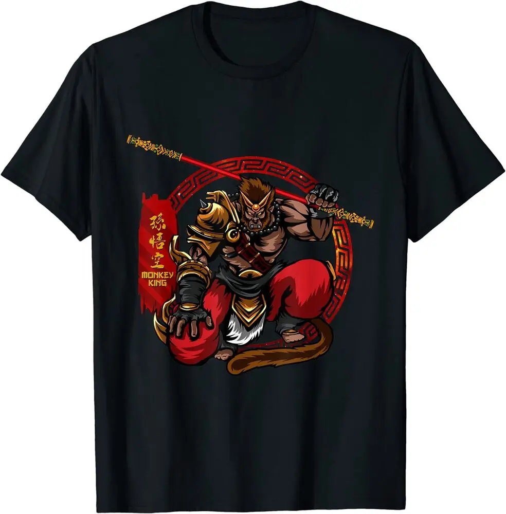 

Monkey King Sun Wukong Ancient Chinese Mythologys Gods T-Shirt Anime Graphic T-shirts 100%Cotton Short Sleeve