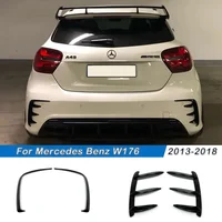 Hatchback parachoques trasero alerón lateral Canards divisor cuerpo Kits negro brillante para Mercedes Benz Clase A W176 A45 AMG 2013-2018