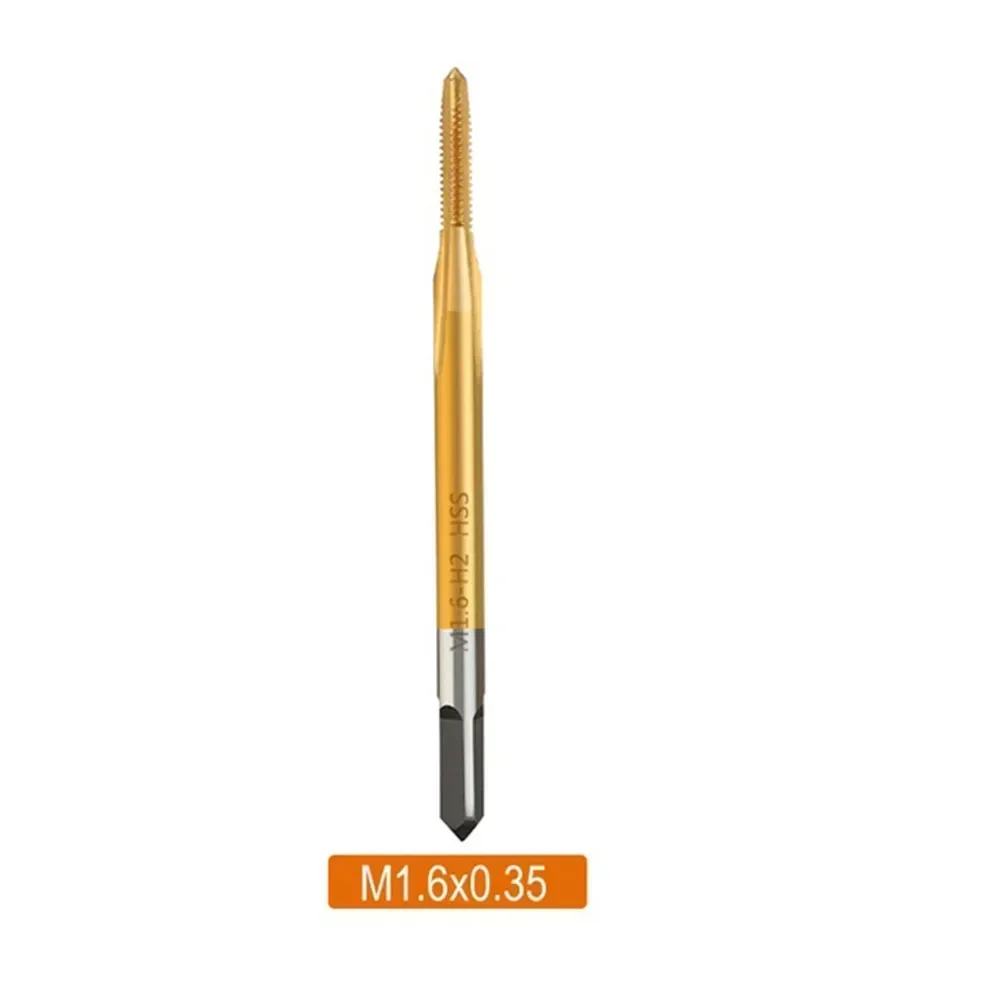 HSS Thread Tap M1 M1.2 M1.4 M 1.6 M1.7 M 1.8 Screw Machine Tap Titanium Coating Metal Screw Hole Tap Drill Steel Tap Drill Bit