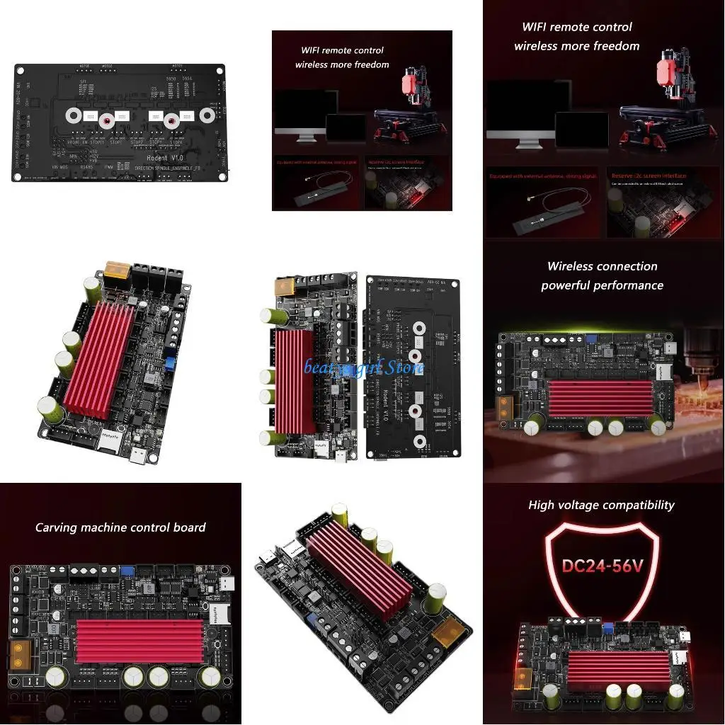 

C7AB Industrial D0WD TMC2160 Engraving Machine Control Module Motherboard For FluidNC NEMA23 Stepper Motor Accessories