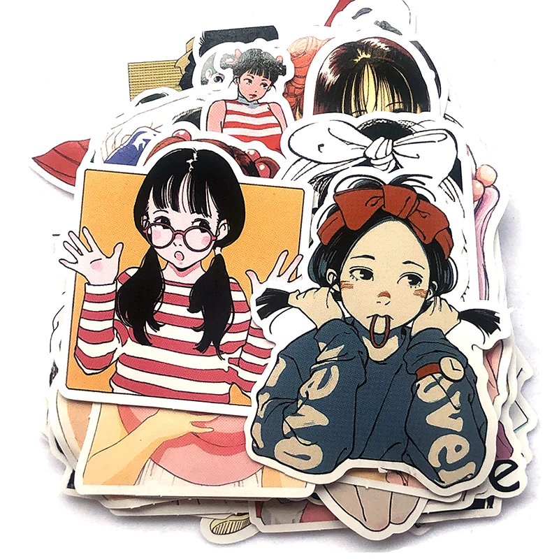 Stickers 50pcs Anime Girl Love Sticker DIY Scrapbook Bottom Collage Phone Computer Diary Happy Plan Gift Sealing Decoration