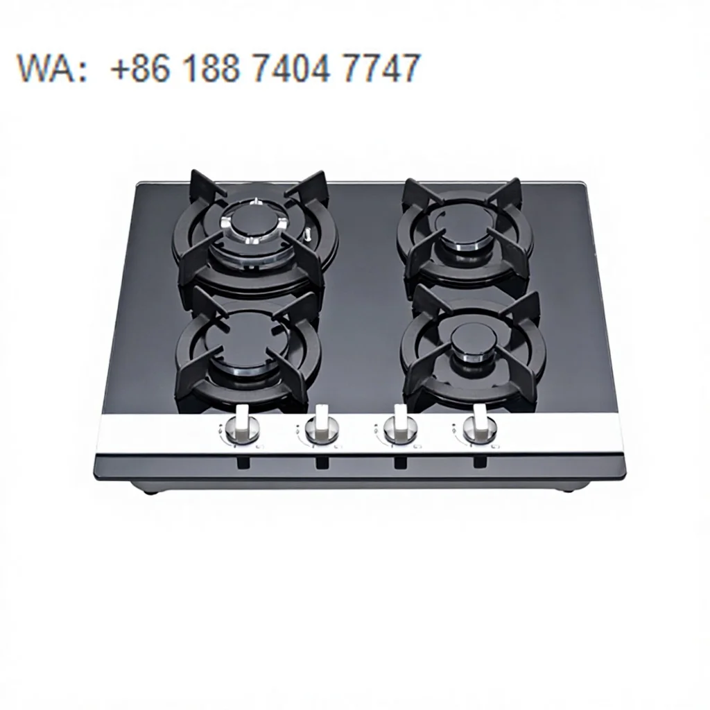 Picture 5: Built-In 4-Burner Gas Cooktop Tempered Glass Class A+ Electronic Ignition Leak Protection High Flame LPG/Natural Available