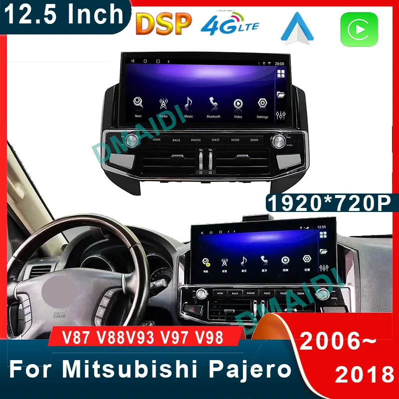 For Mitsubishi Pajero V87 V88 V93 V97 V98 Android 10 6G+128G Car Multimedia Player GPS Navigation CarPlay Video Stereo Screen 4G