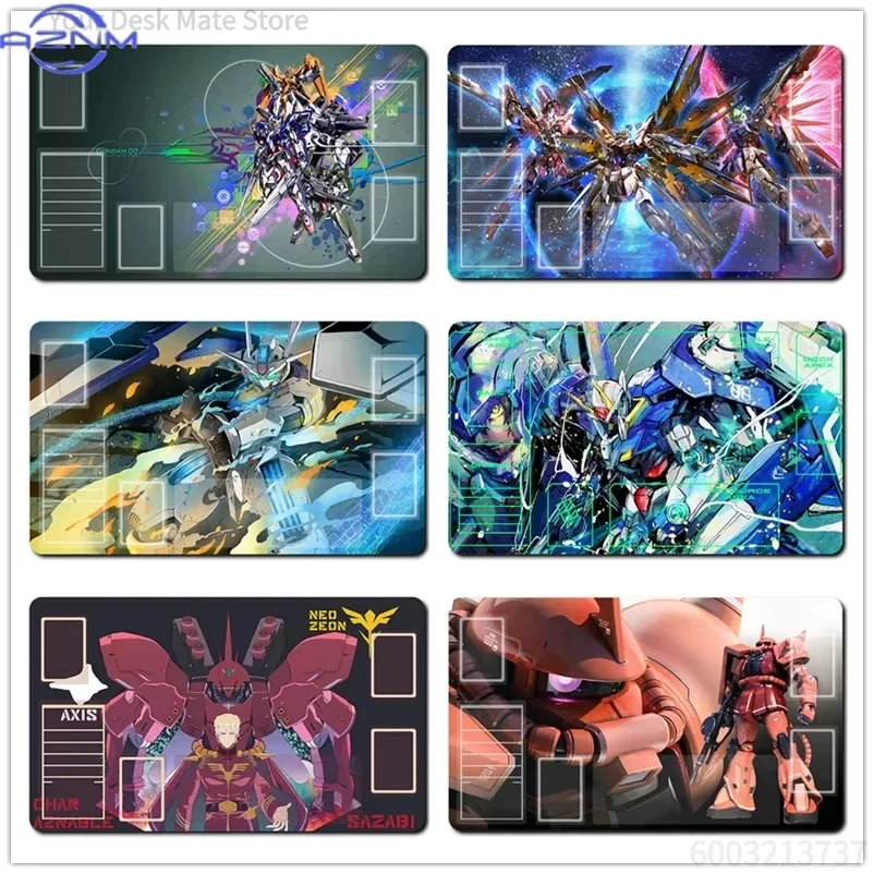 Anime Gundam Mecha Assorted Styles TCG Playmat Mouse Pad, Rubber Anti-slip Gaming Mouse Pad, Multiple Robot Card Game Zone Print