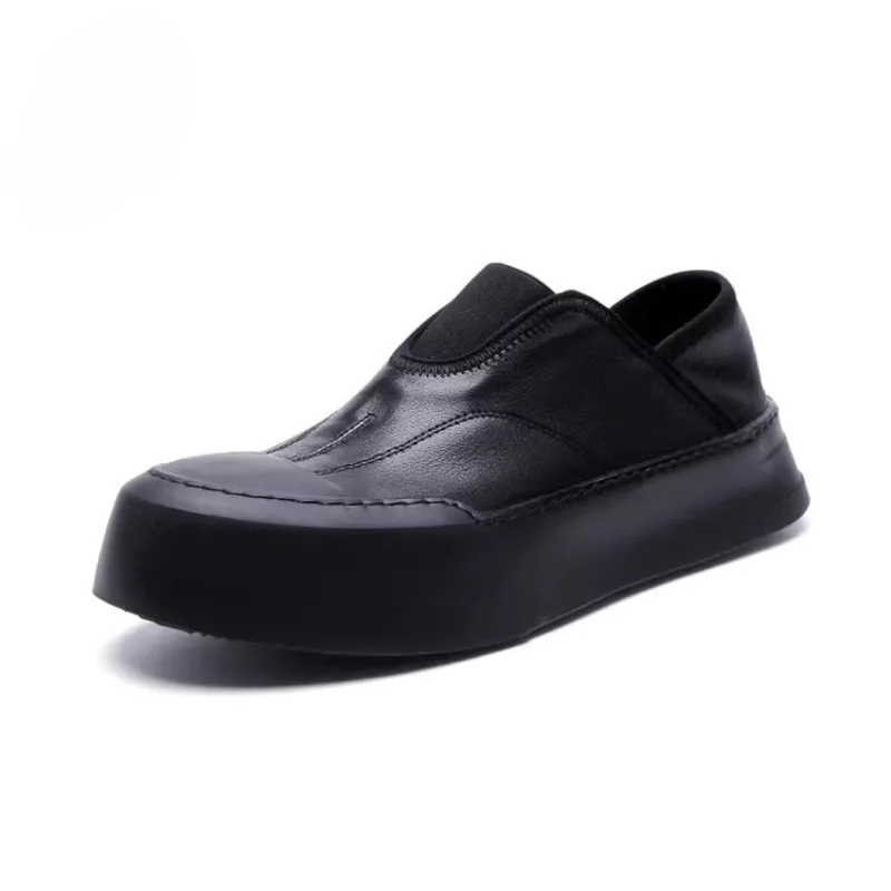 

Европейские весенне-осенние лоферы для мужчин: дышащие повседневные слипоны на мягкой подошве, мужские кроссовки на платформе из натуральной кожи