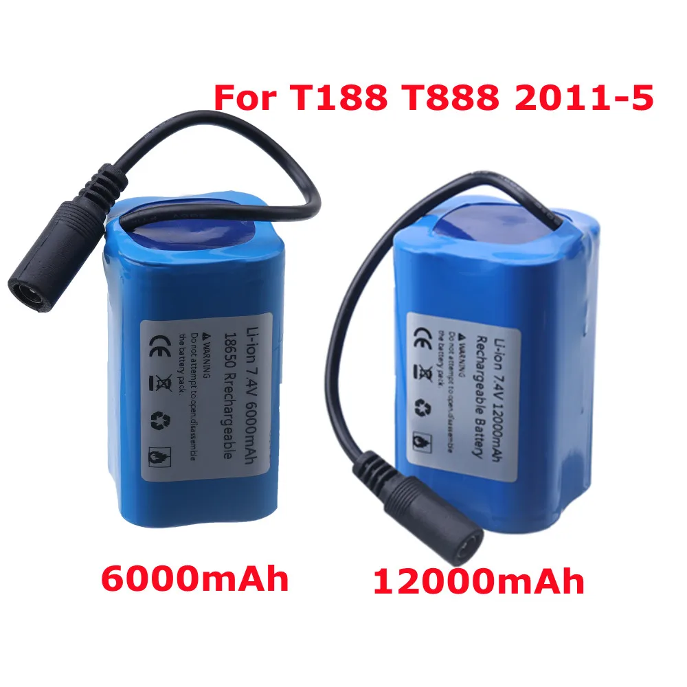 7.4V 12000Mah 6000Mah Battery For T188 T888 2011-5 V007 C18 H18 V18 D18B FX88 Remote Control RC Fishing Bait Boat Battery Parts