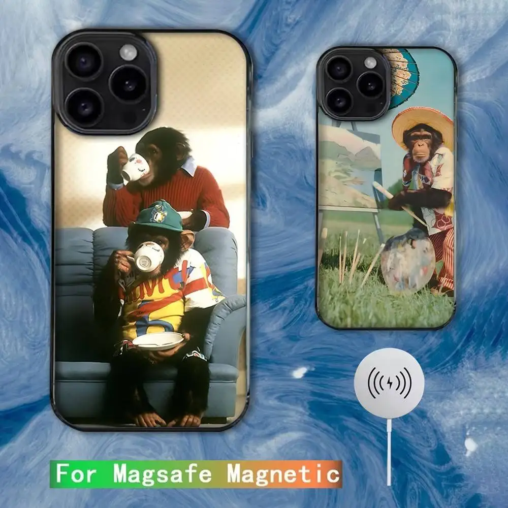 

Cute Funny Monkey Phone Case For iPhone 16e,16,15,14,13,12,11,Plus,Pro,Max,Mini Magsafe Magnetic Wireless Charging