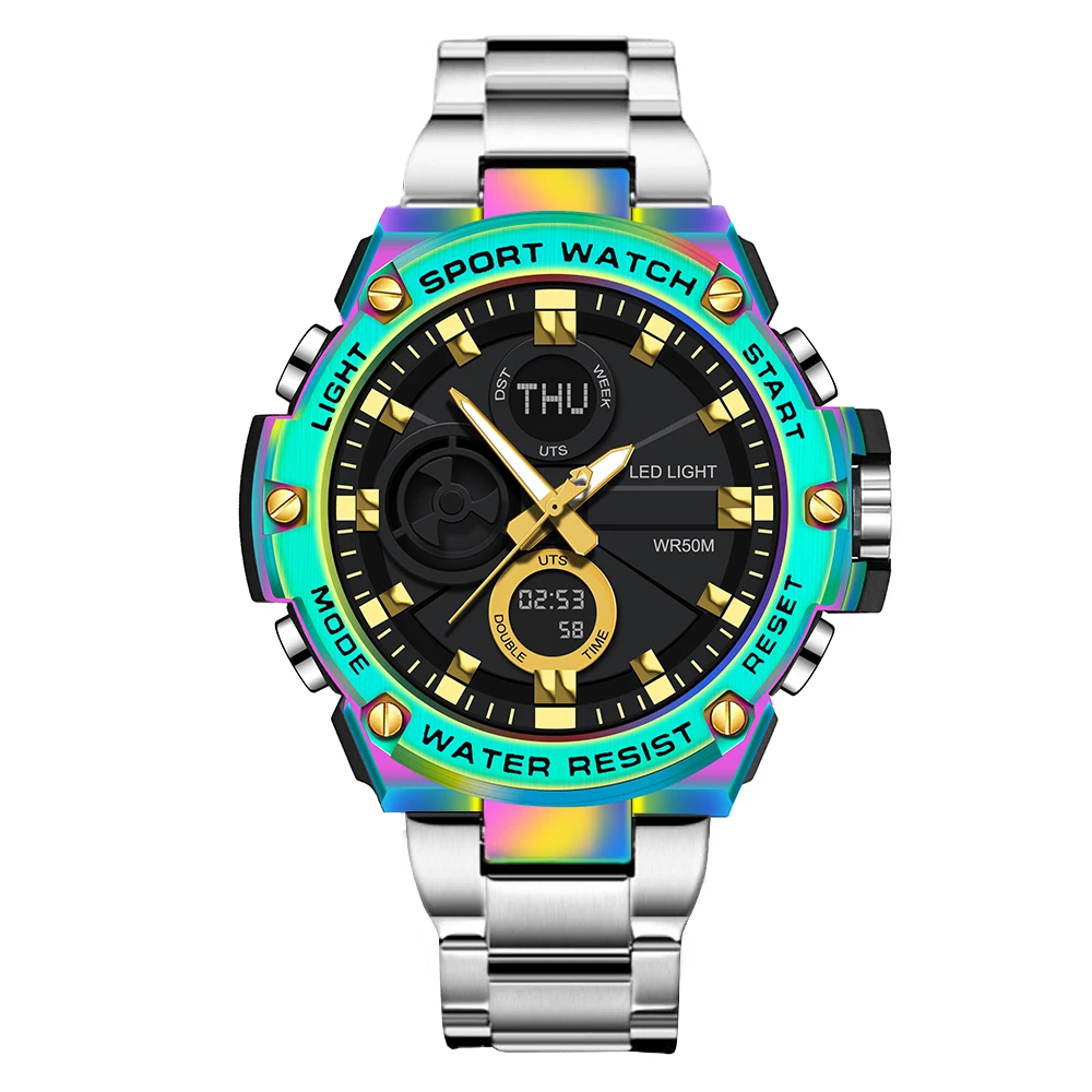 ساعة فوكس بوكس العسكرية للرجال من أفضل العلامات التجارية الفاخرة الرياضية كوارتز كرونوغراف ساعات المعصم كاجوال مقاومة للماء عرض مزدوج للرجال