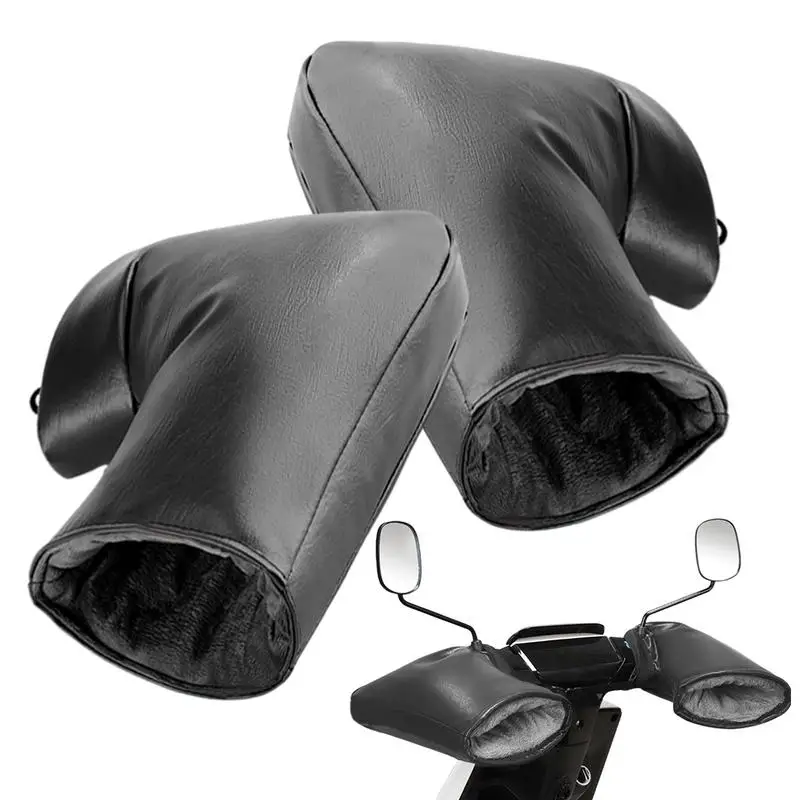 

Motorcycle Hand Warmer Waterproof Motorcycle Handlebar Cover Windproof PU Leather Handlebar Gloves Universal For Motorcycles