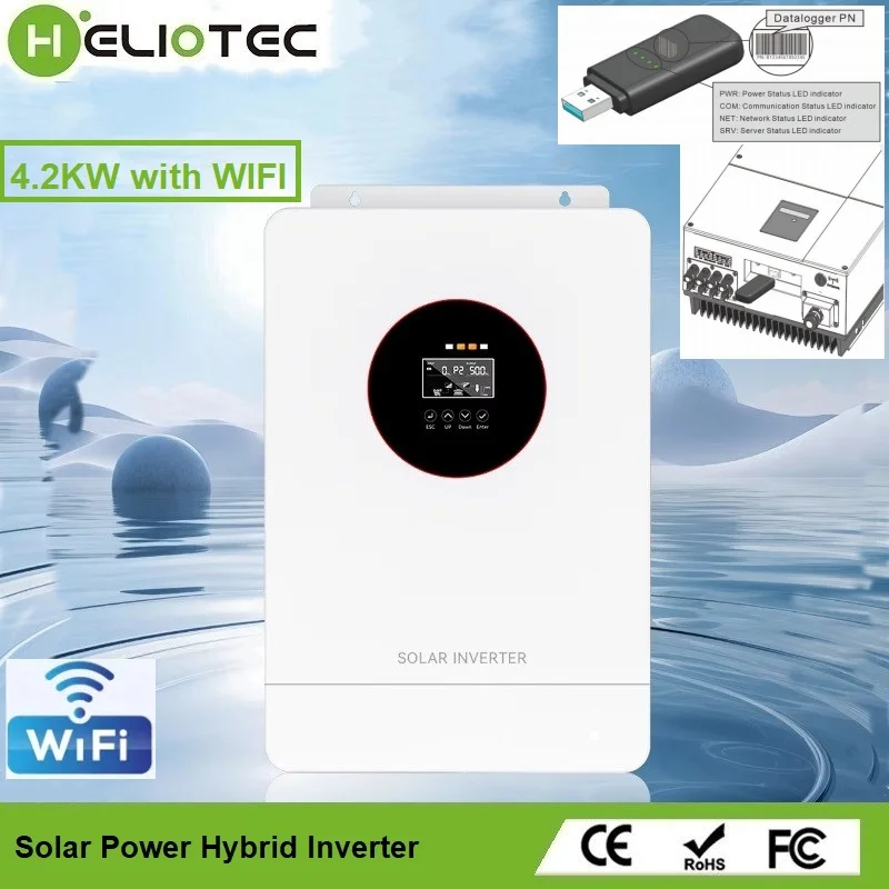 Smart 4.2/6.2KW 24/48V 100A MPPT Pure Sine Wave Invert Off Grid all in one Solar Power Hybrid Inverter