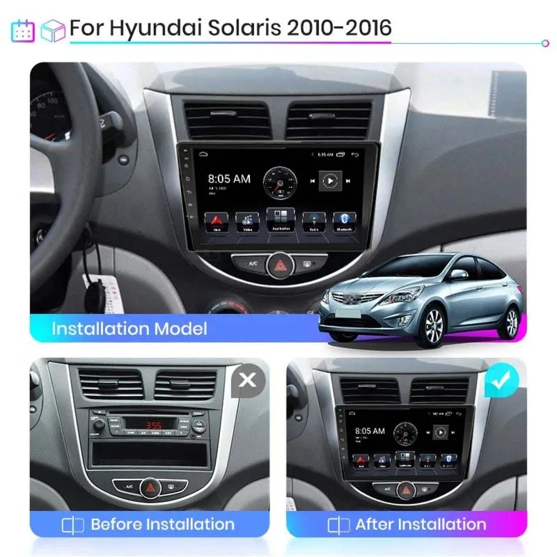 Android 13 Carplay Android Auto Wireless Car Radio For Hyundai Solaris 1 Accent  i25 2010-2016 8Core wifi gps 4G Car Radio Video