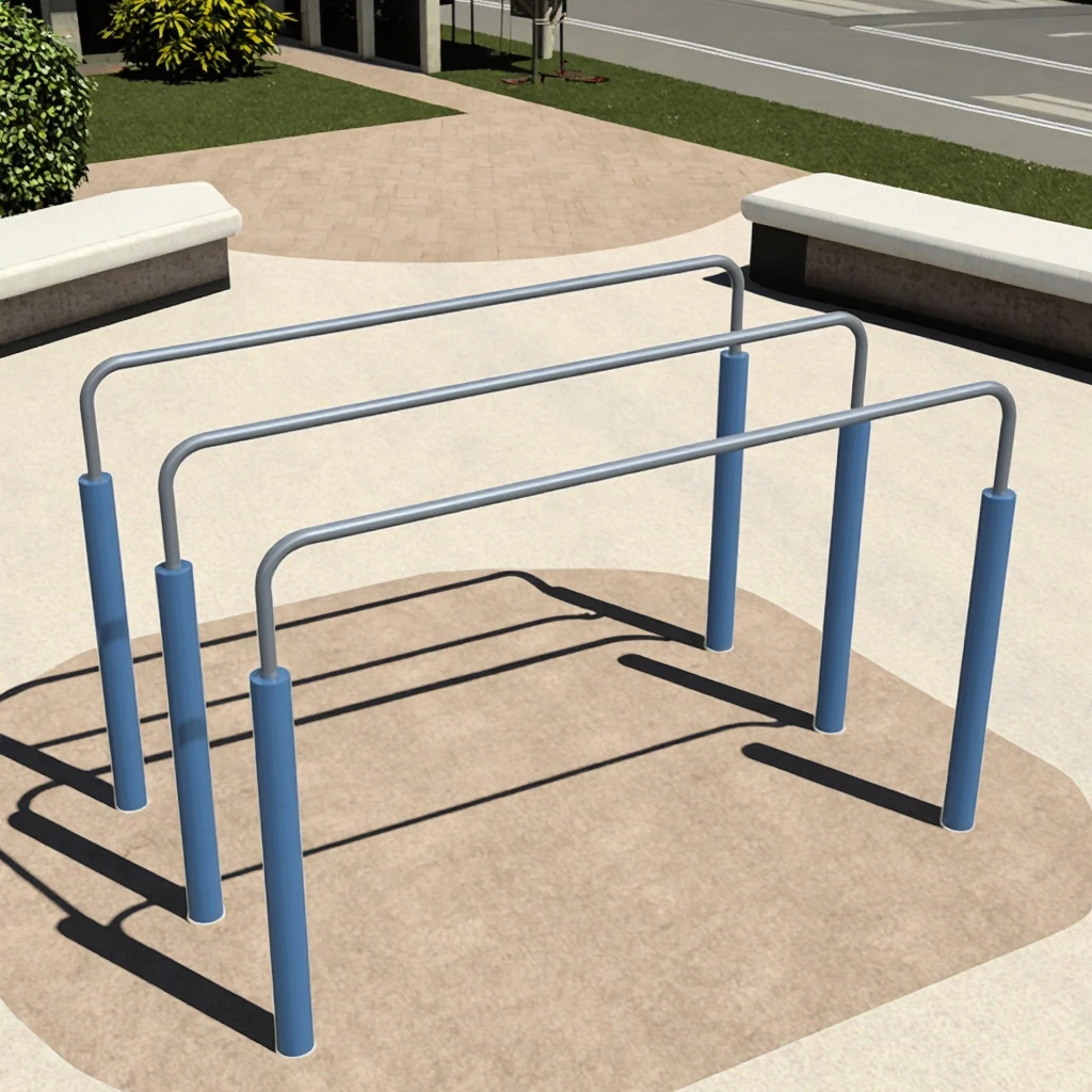 

Hot Sale Durable Stainless Steel Galvanized Parallel Bars Theme Parks Outdoor Fitness Equipment