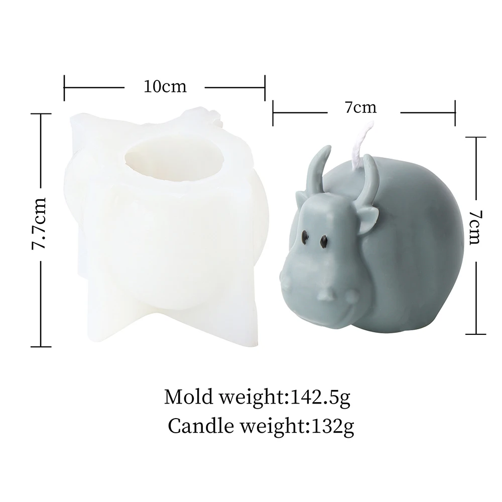 3D Cartoon Unicorn Animals Candle Molds Silicone Home Decor Epoxy Resin Candle Molds Candle Making Plaster Polymer Clay Molds