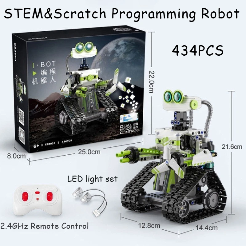 

434PCS Remote Control Programming Original Design Robot,STEM&Scratch Learning BOT Building Blocks Bricks Educational Toys Gifts