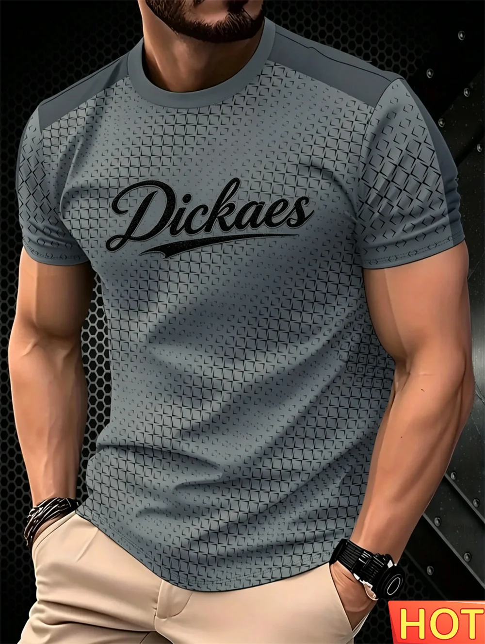 polyester leisure t shirt for man  letter print Men's T-shirt Men's round neck loose T-shirt Sports men's Fashion Home y2k tops