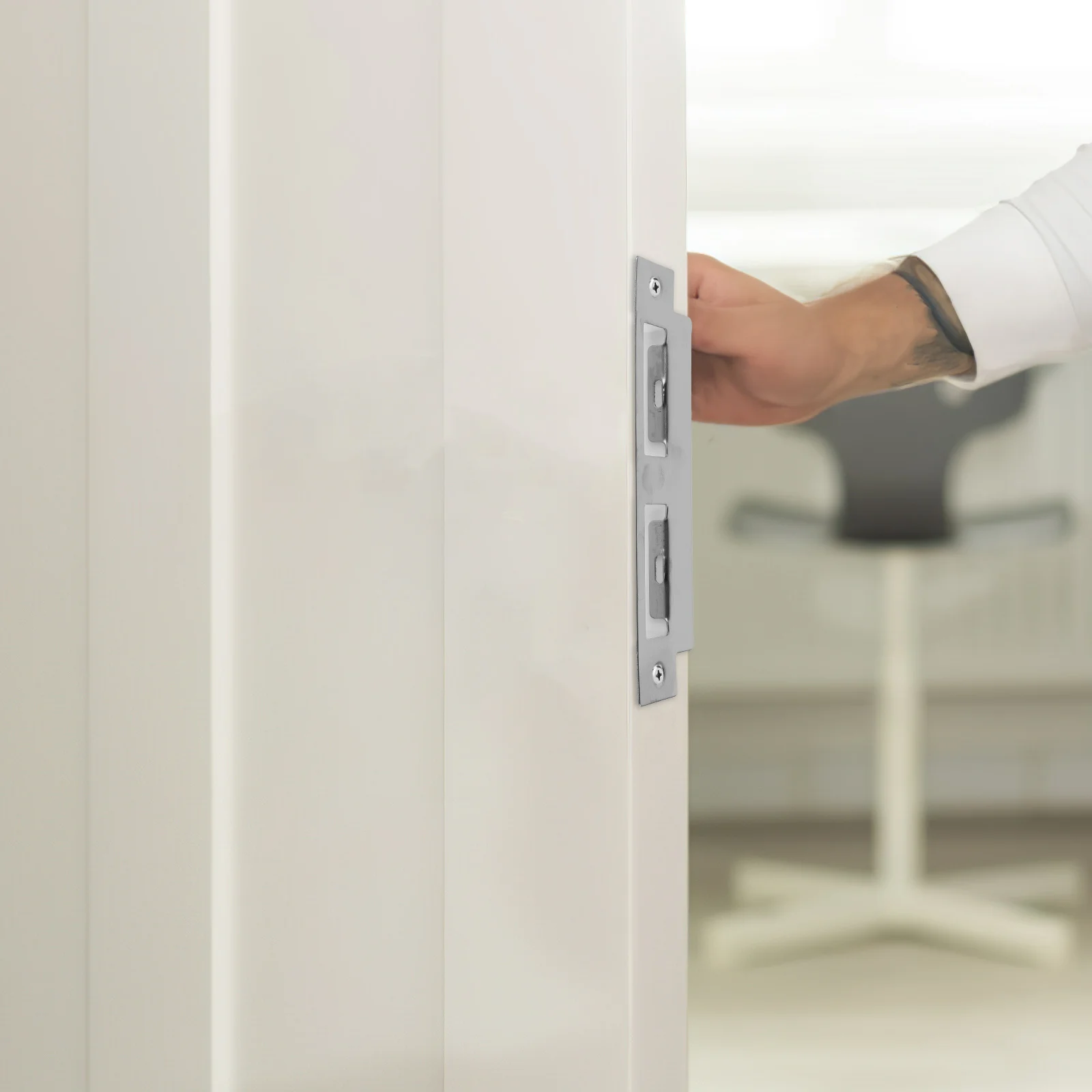 

5Pcs Stainless Steel Strike Plates for Doors Heavy Duty Door Knob Plate Reinforcement Front Door Security Fix Hole Filler Kit