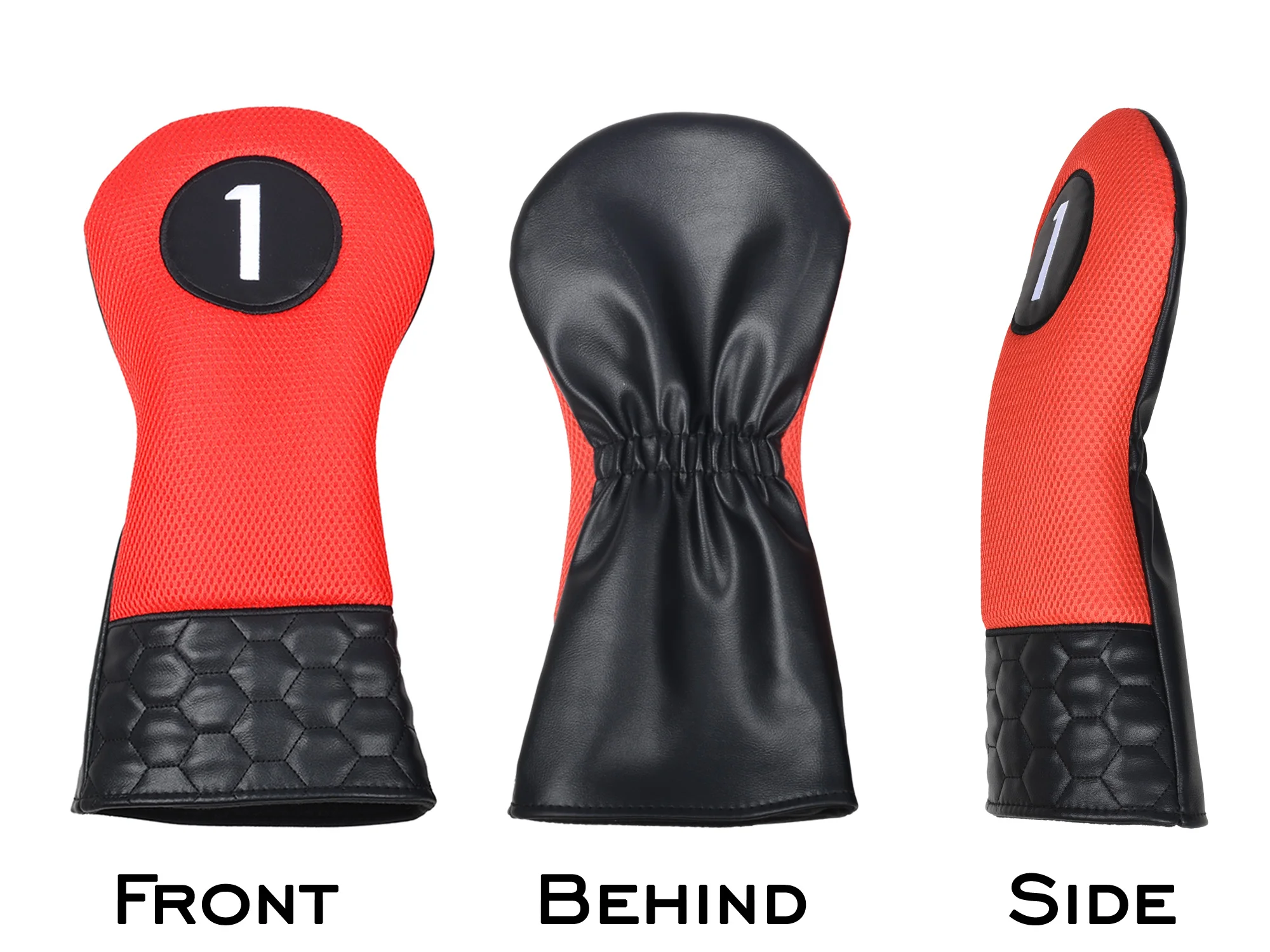 New 4pcs/Set Golf Headcover Driver Fairway Hybird Wood Head Cover Set PU Leather Soft Durable Golf Woods Club Accessories ﻿