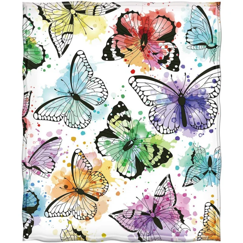 Butterfly Blanket Colorful Men's and Women's Casual Fashion Christmas Birthday Valentine's Day Family Bed Sofa