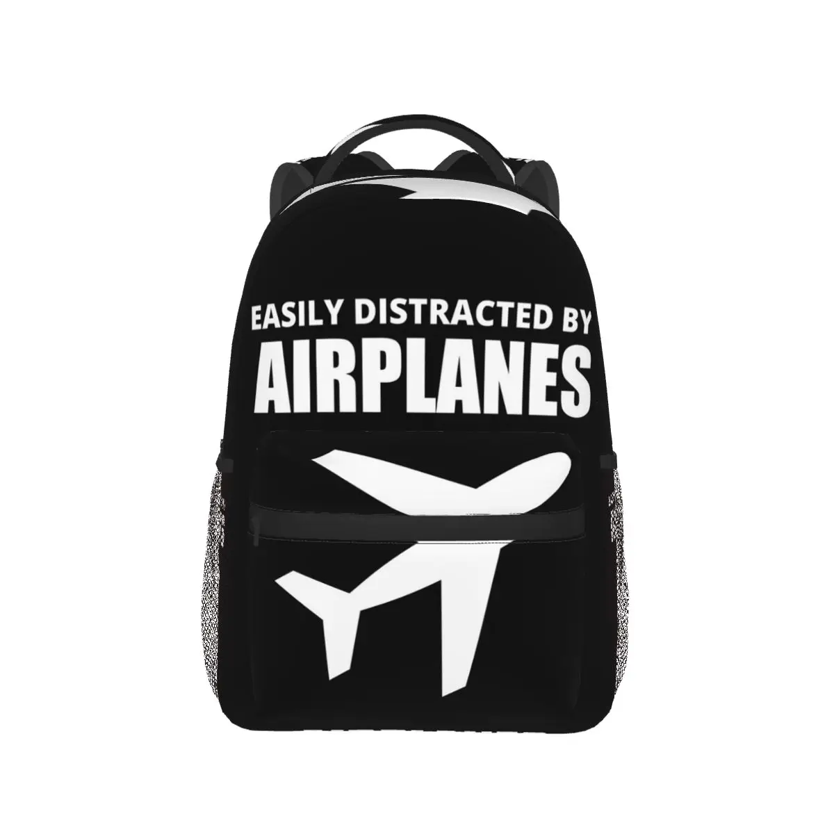 Easily Distracted By Air Planes, Simple Backpack Hot Sale Daypack Large Capacity Kids BookBag School Bag Shoulder Bags Men Women