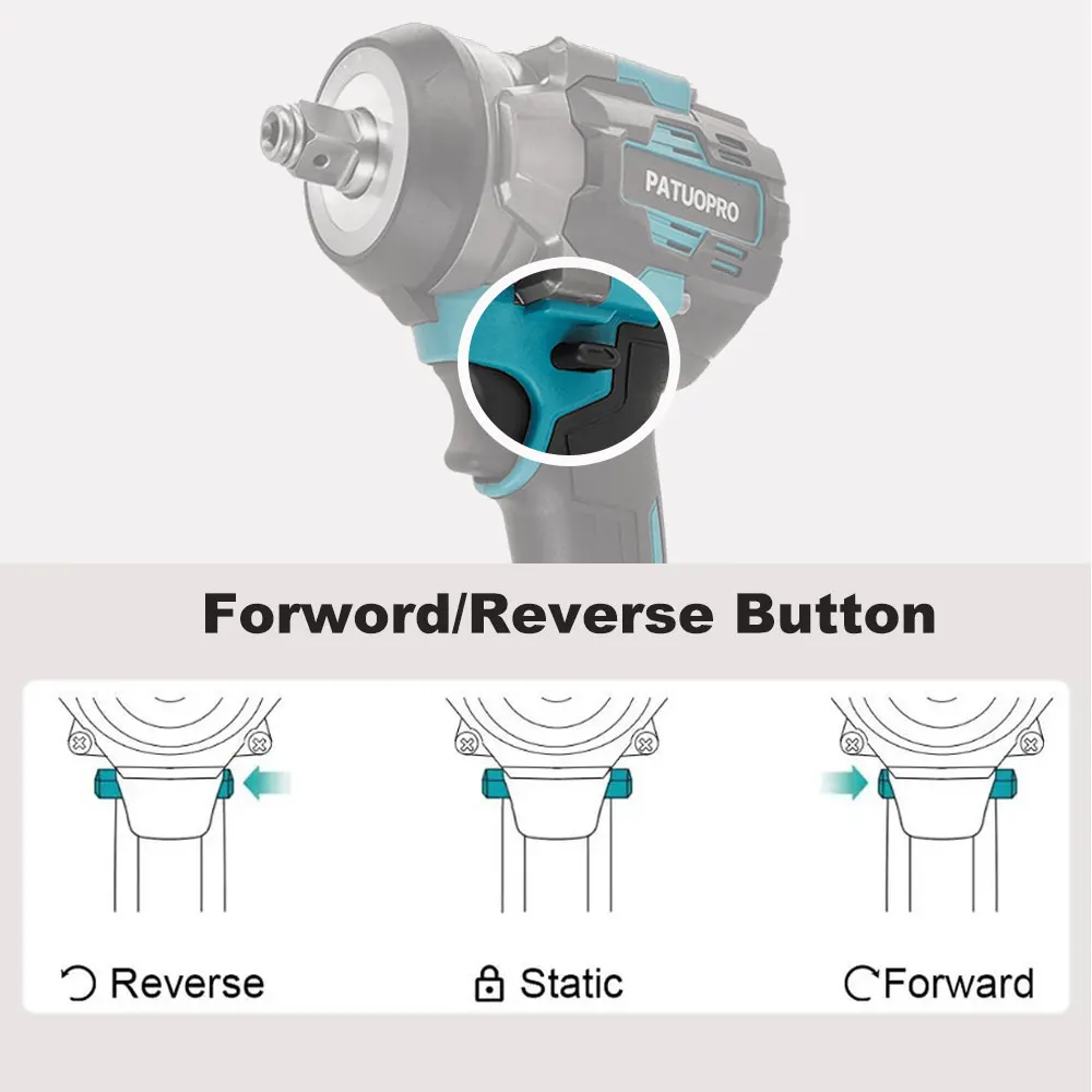 550N.m Cordless Brushless Electric Impact Wrench 1/2 Inch Rechargeable Wrench Protable Home Power Tools Fit Makita 18V Battery