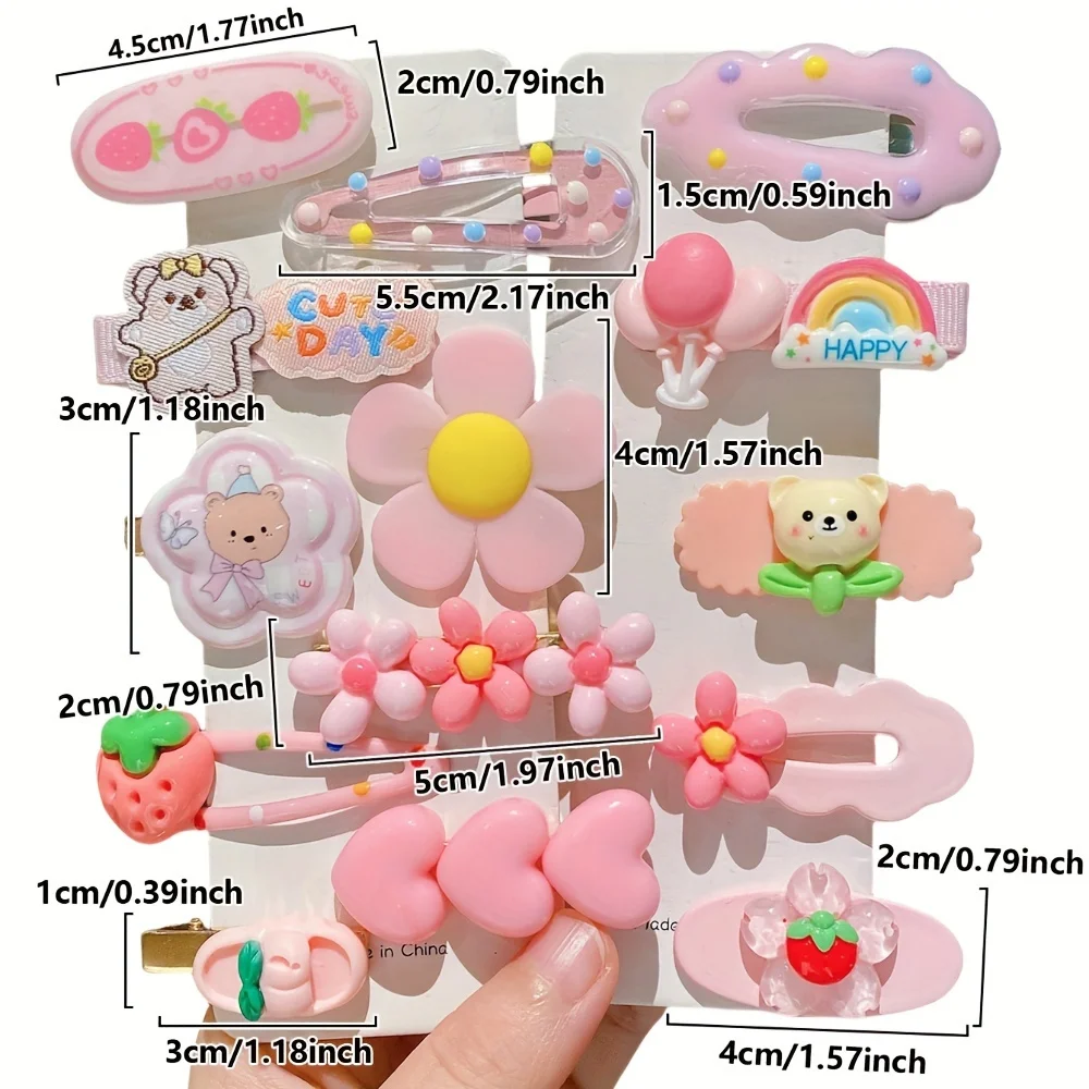 

14 Pieces of Sweet Pink Hairpins Are Cute and Versatile