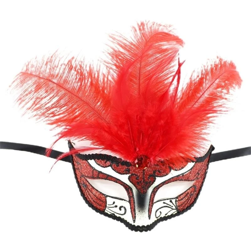 Y5GC Masque à plumes à plumes Masque masquée Décoration Masque pour femmes Men Halloween Masque