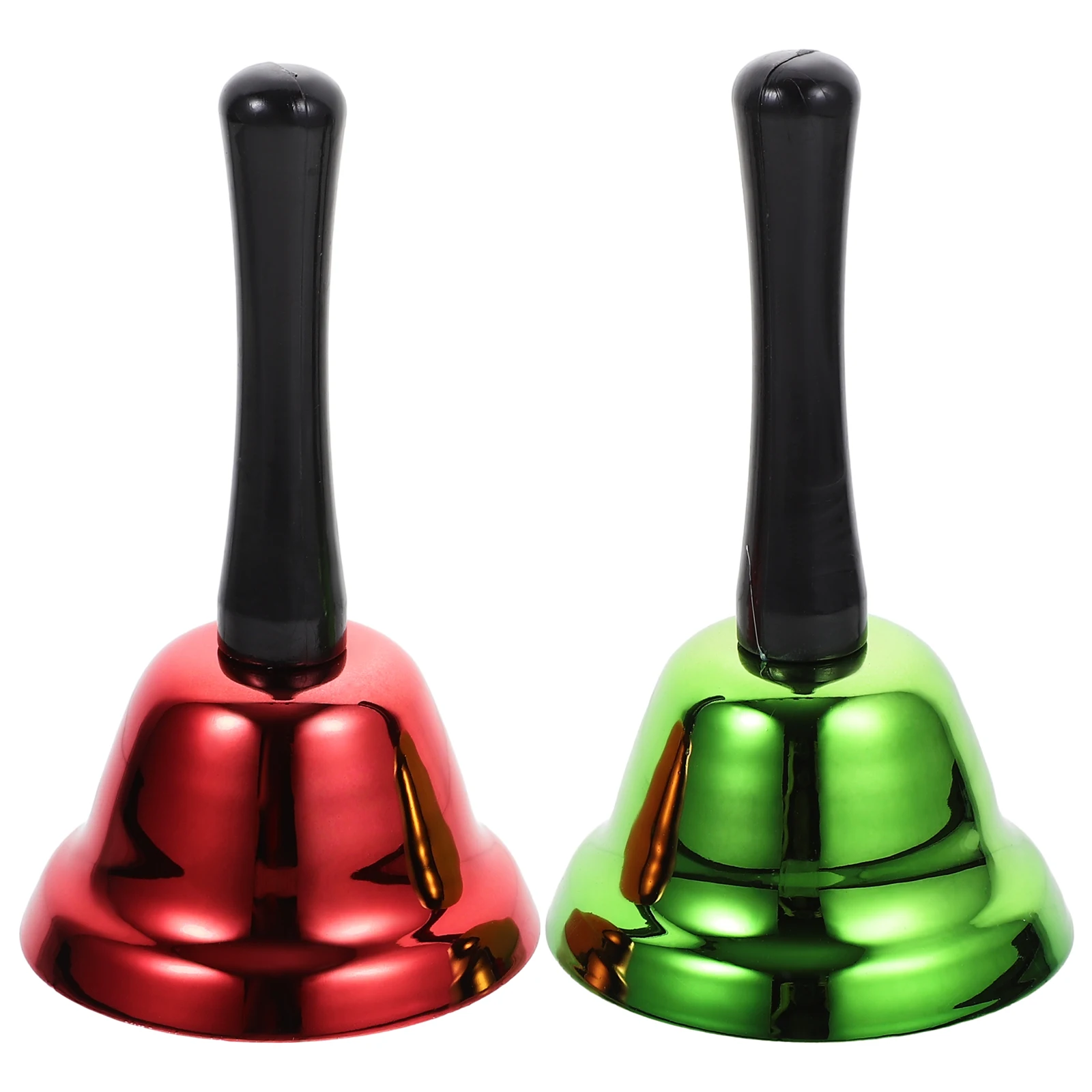 

2Pcs Hand Bell Decorative and Functional Metal Plastic Bell for Restaurant Hotel Bar Desk Service Call Wedding Party Gift