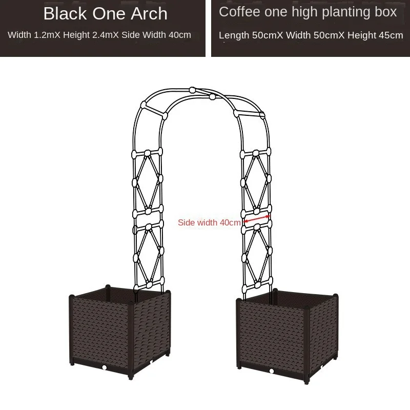 Vaulted flower and climbing grape trellis for vegetable pot box combination garden vaulted lattice