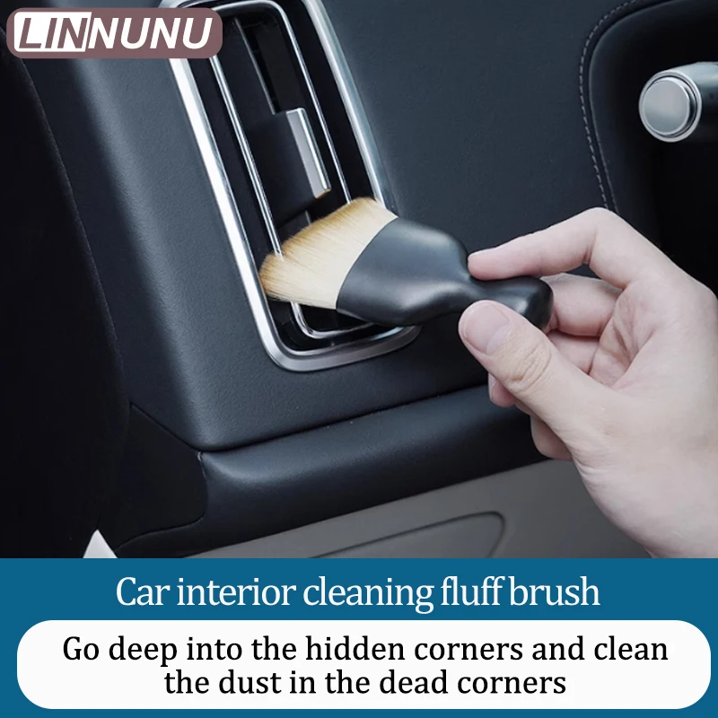 Linnunu Fit for Lixiang L6 L7 L8 L9 Car Interior Supplies Interior Air Conditioning Outlet Cleaning Soft Brush Car Interior Gap Dust Removal Simple Wood Cleaning Brush Tool Car Interior Cleaning Fluff Brush