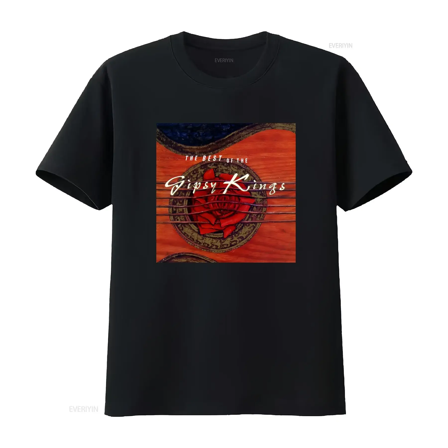 La mejor camiseta de algodón negra de Gipsy King, talla completa S 5XL, estilo vintage lavado, ropa informal de diseñador gráfico.