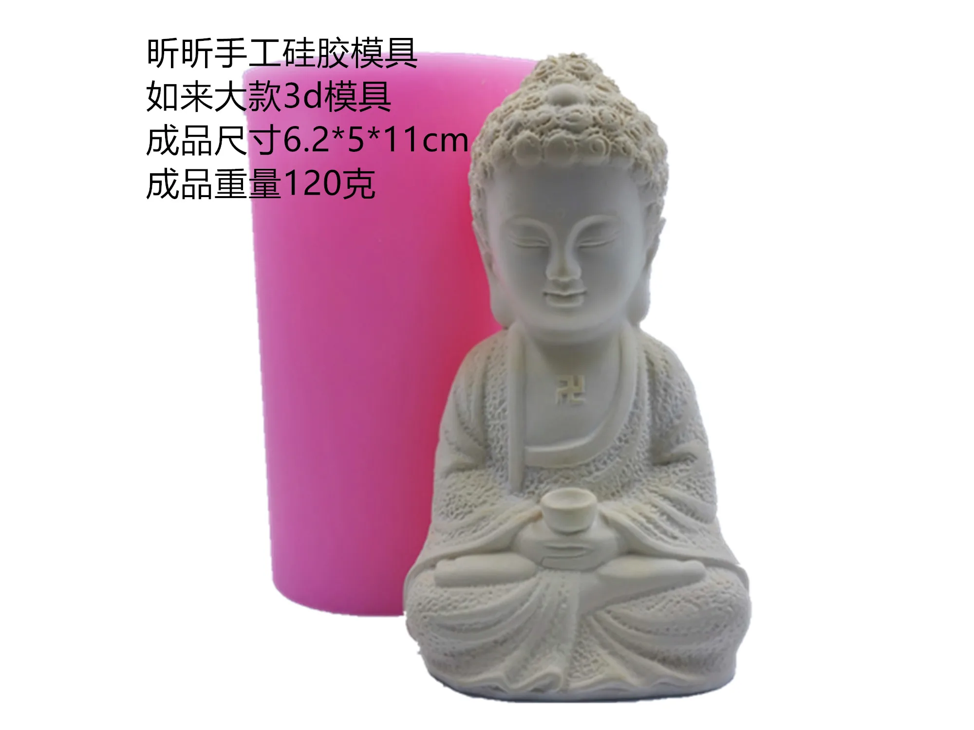 Incense Burner Silicone Concrete Mold Buddha Statue Design Sakyamuni Incense Burner Stick Holder Plate Cement Plaster Mould