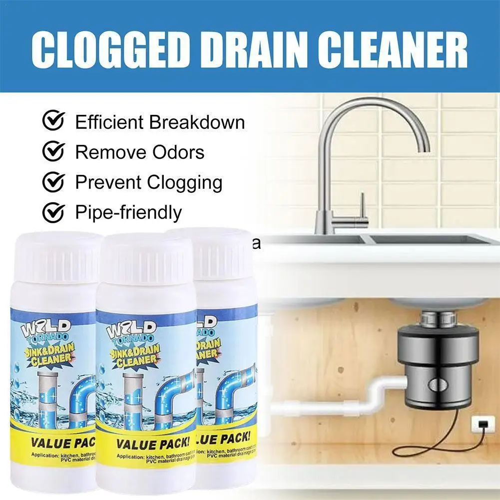 100g Powerful Kitchen Pipe Dredging Agent Dredge Deodorant Toilet Sink Drain Cleaner Sewer Fast Cleaning Tools