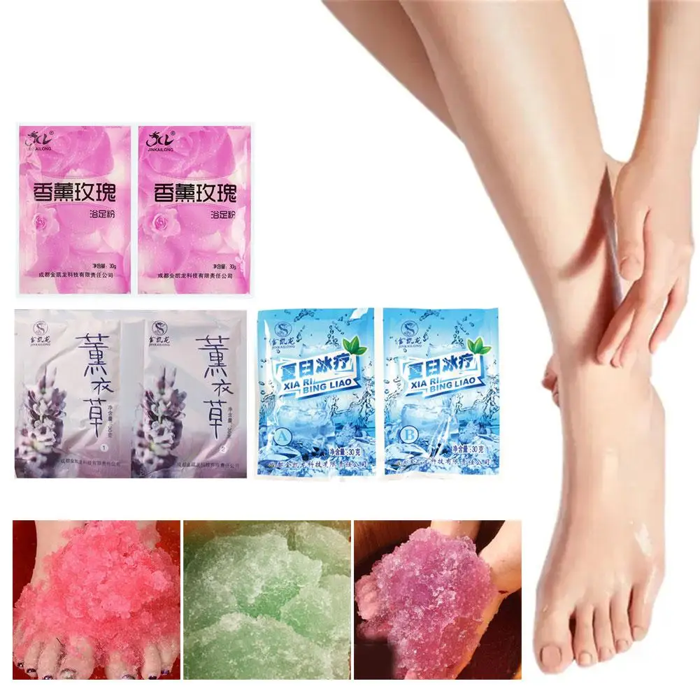 Pó de banho de bolhas de rosas 60g, banho de pés, lama de cristal, cuidados com a pele dos pés, spa, sal de banho, esfoliante, banho de pés, lama de cristal