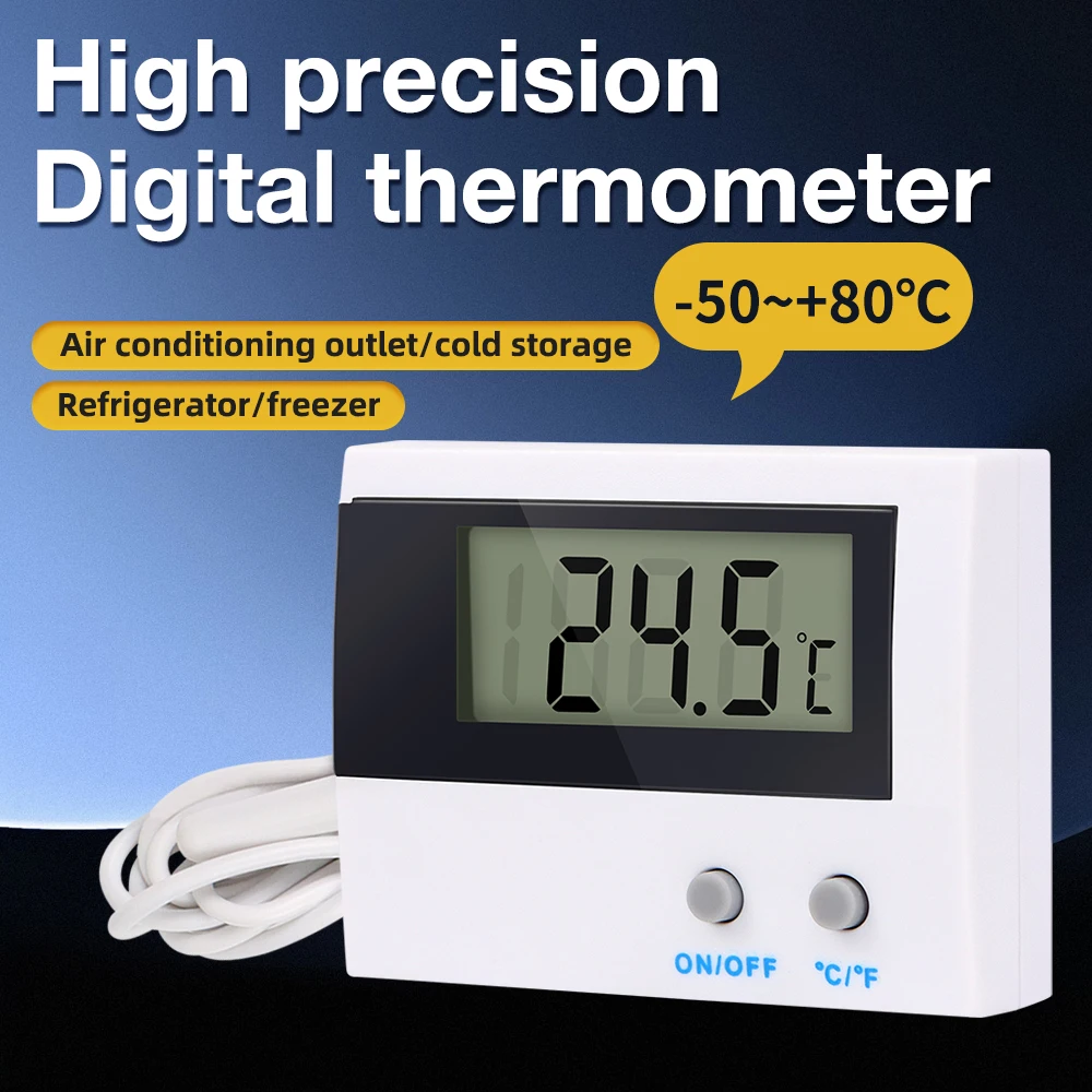 ST-1A Mini-Digitalthermometer mit wasserdichtem Sondensensor, Temperaturmessgerät für Aquarium, Kühlschrank, Aquarium, Outdoor, Innenbereich