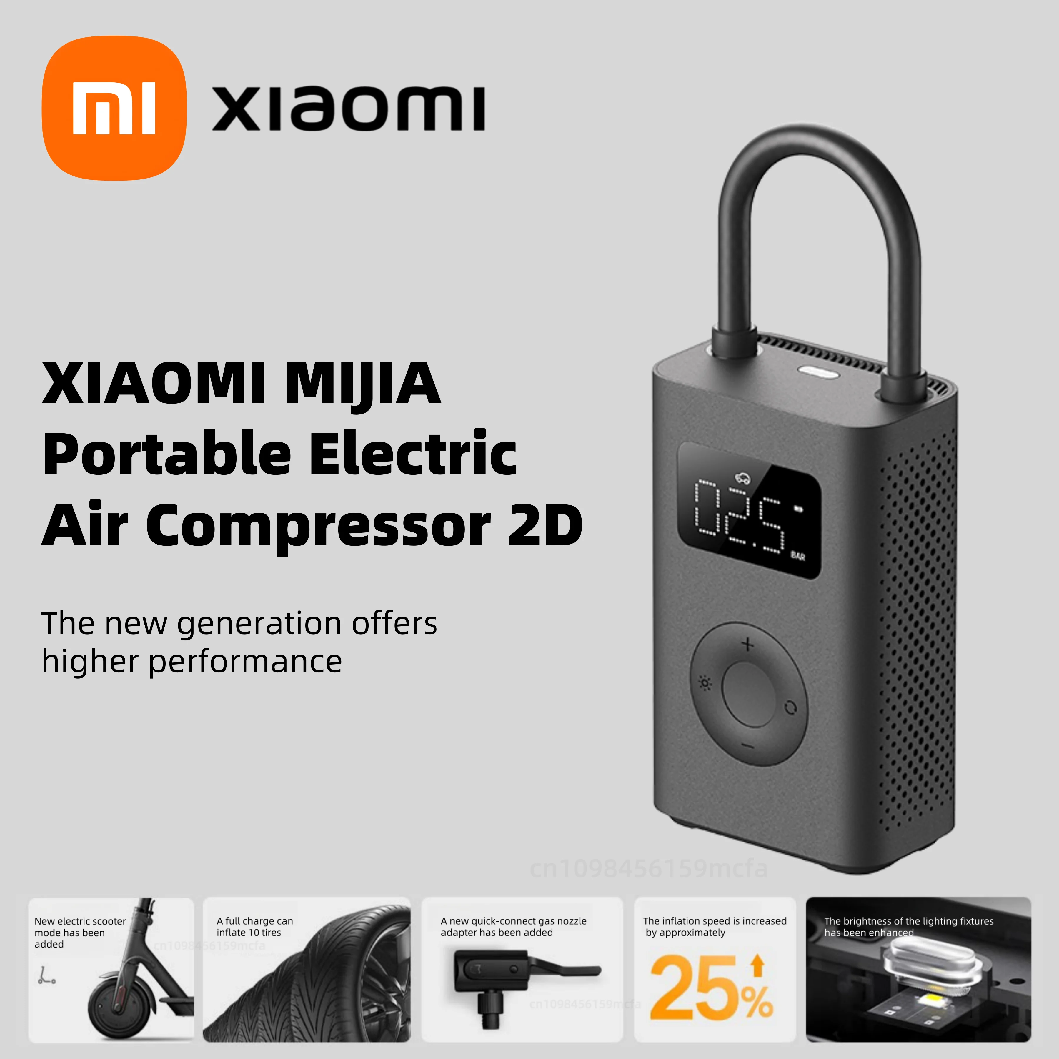 Xiaomi Mijia Inflatable treasur Air Compressor 2D 2000mAh Portable Inflator Air Pump 2D For Bicycle Car Motorcycle Ball