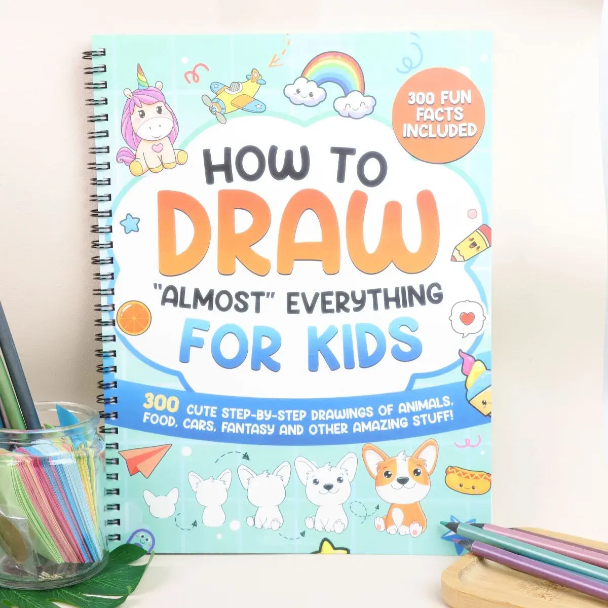 

Kids Easy Drawing Book: Draw Almost Everything Step-by-Step, Animals,Cars,Food,Fantasy, Simple Practice Coloring Book