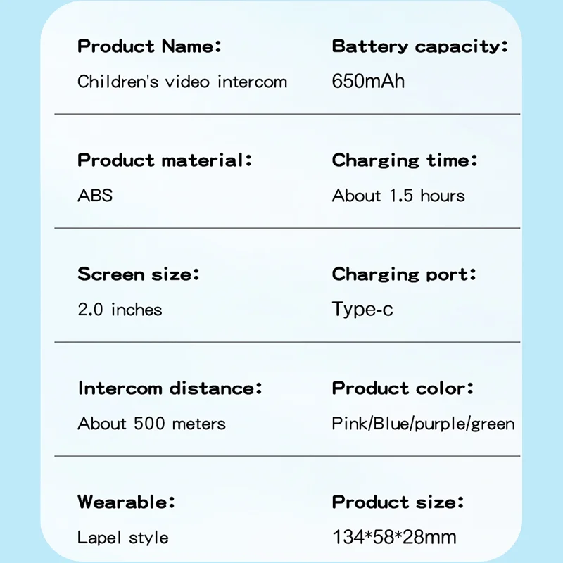 Kinder Video Walkie Talkies Set, 2 Inch Scherm, Eén-Knops Oproep, Lange Bereik, Kindvriendelijk, Gemakkelijk in Gebruik, Intercom Speelgoed, Cadeaus voor Jongens en Meisjes
